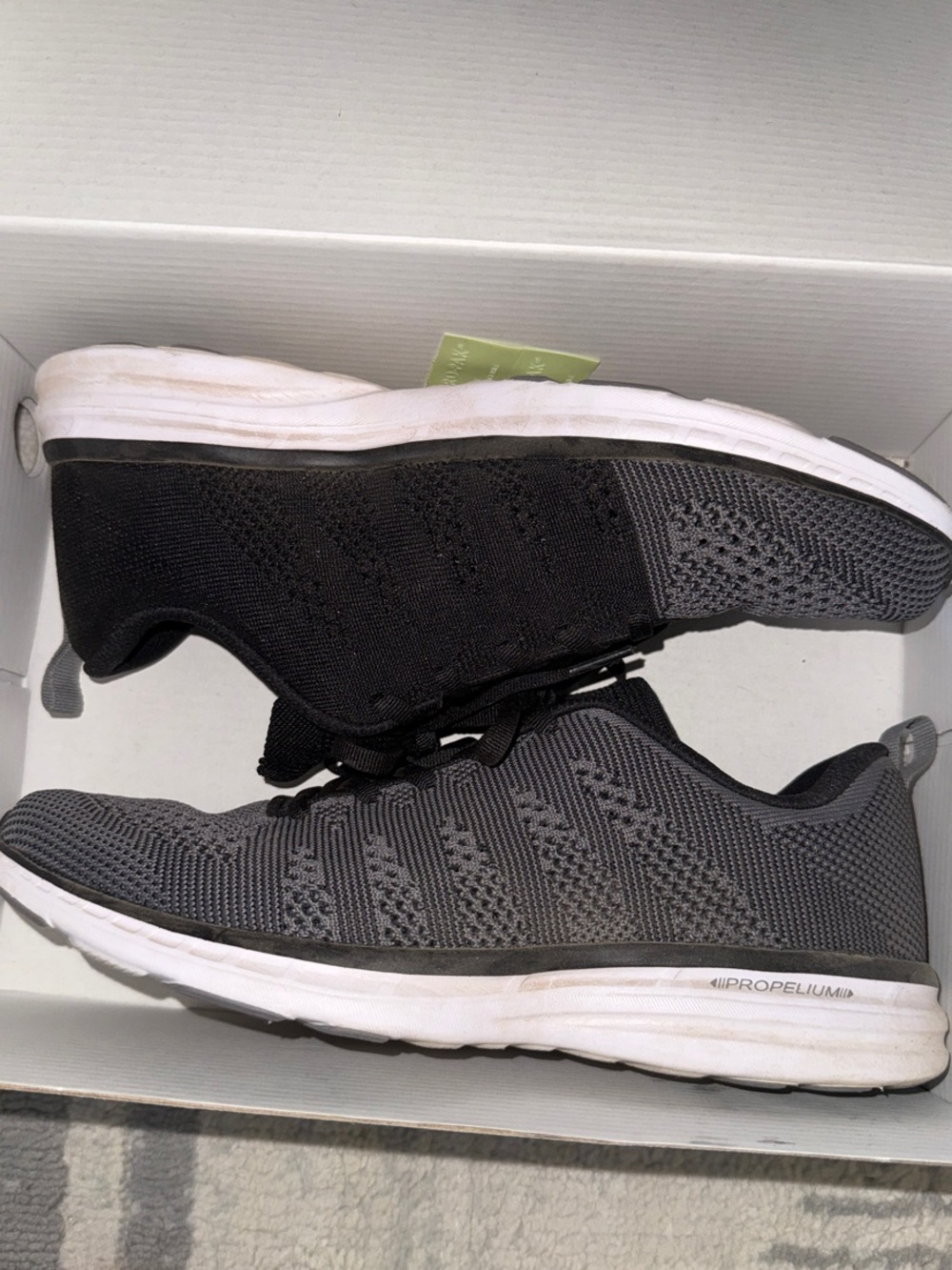 Men's Gray Knit Athletic Sneakers - Unbranded Propelium-Style Cushioning